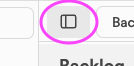 The sidebar button at the top left of the planner, circled